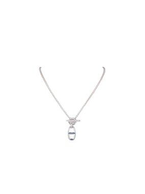 Hermes Chaine D'ancre Amulet Silver Necklace